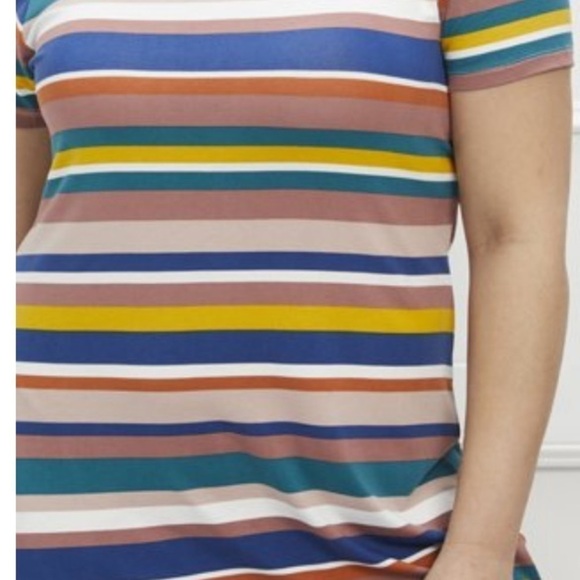 Eloquii Elements Women's Plus Size Striped Maxi Dress with Twist Back sz 18/20 - Picture 3 of 11